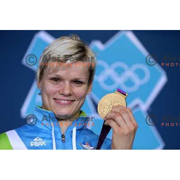 Urska Zolnir of Slovenia, Olympic gold medalist in women\'s judo category -63 kg at London 2012 Olympic Games on July 31, 2012 
