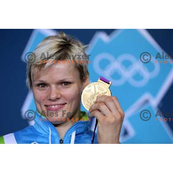 Urska Zolnir of Slovenia, Olympic gold medalist in women\'s judo category -63 kg at London 2012 Olympic Games on July 31, 2012 