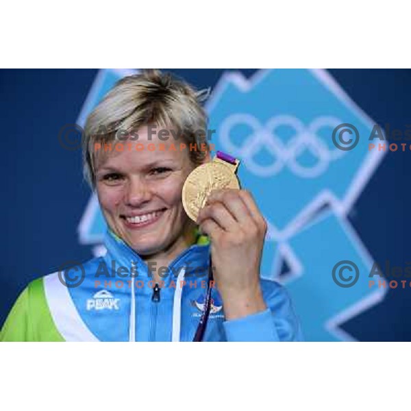 Urska Zolnir of Slovenia, Olympic gold medalist in women\'s judo category -63 kg at London 2012 Olympic Games on July 31, 2012 