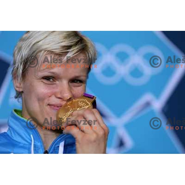 Urska Zolnir of Slovenia, Olympic gold medalist in women\'s judo category -63 kg at London 2012 Olympic Games on July 31, 2012 