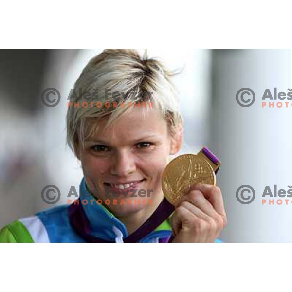 Urska Zolnir of Slovenia, Olympic gold medalist in women\'s judo category -63 kg at London 2012 Olympic Games on July 31, 2012 