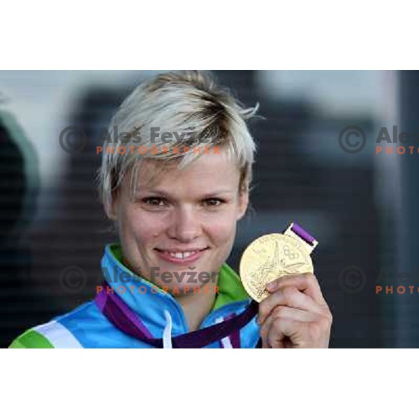 Urska Zolnir of Slovenia, Olympic gold medalist in women\'s judo category -63 kg at London 2012 Olympic Games on July 31, 2012 