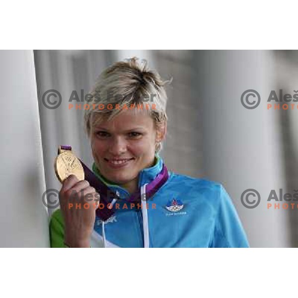 Urska Zolnir of Slovenia, Olympic gold medalist in women\'s judo category -63 kg at London 2012 Olympic Games on July 31, 2012 