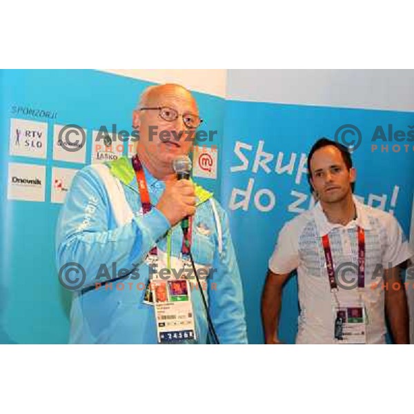 Bogdan Gabrovec of Slovenia at medal reception in Slovenia pub in Camden during London 2012 Summer Olympic games on 1st of August, 2012 