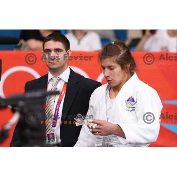 Rasa Sraka of Slovenia after second round of women\'s -70 kg judo tournament during London 2012 Summer Olympic games on 1st of August, 2012 