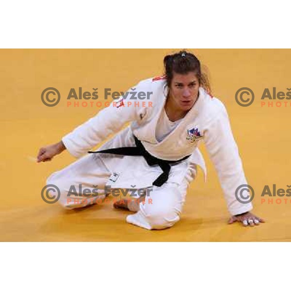 Rasa Sraka of Slovenia fights in third round of women\'s -70 kg judo tournament during London 2012 Summer Olympic games on 1st of August, 2012 