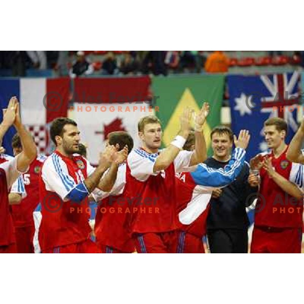 action during World Handball Championship in Tunisia, February 2005