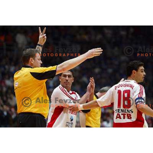 action during World Handball Championship in Tunisia, February 2005