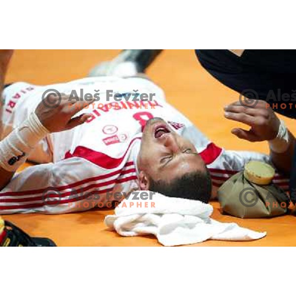 action during World Handball Championship in Tunisia, February 2005