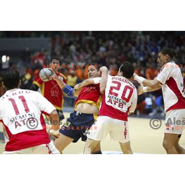action during World Handball Championship in Tunisia, February 2005