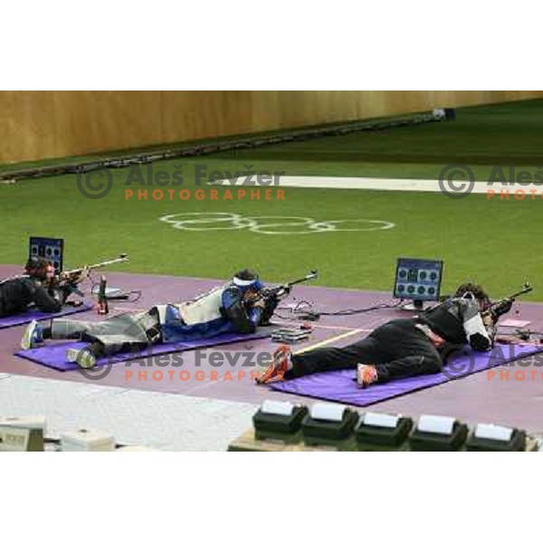 Rajmond Debevec of Slovenia, olympic bronze medalist in men\'s 50 m Rifle Prone shooting competition at Royal Artillery Barracks, London 2012 Olympic games, Great Britain on August 3, 2012 