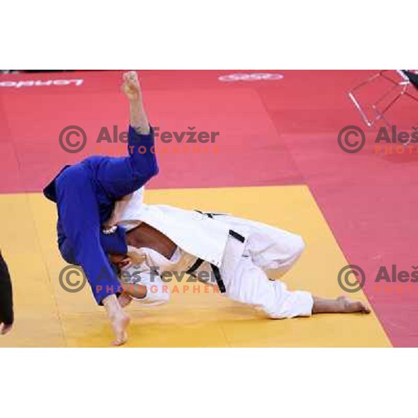 Matjaz Ceraj of Slovenia fights in second round of judo 100+ kg tournament in Excel, London 2012 Olympic games, Great Britain on August 3, 2012 