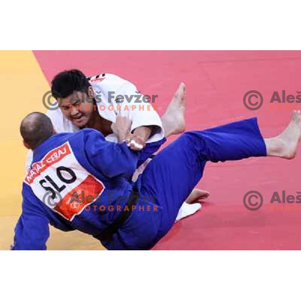 Matjaz Ceraj of Slovenia fights in second round of judo 100+ kg tournament in Excel, London 2012 Olympic games, Great Britain on August 3, 2012 
