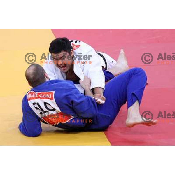 Matjaz Ceraj of Slovenia fights in second round of judo 100+ kg tournament in Excel, London 2012 Olympic games, Great Britain on August 3, 2012 