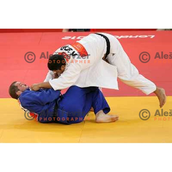 Matjaz Ceraj of Slovenia fights in second round of judo 100+ kg tournament in Excel, London 2012 Olympic games, Great Britain on August 3, 2012 