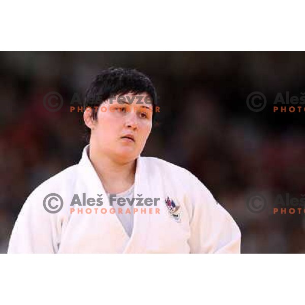 Lucija Polavder of Slovenia fights in second round of judo 78+ kg tournament in Excel, London 2012 Olympic games, Great Britain on August 3, 2012 