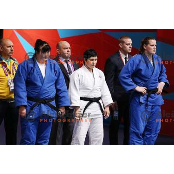 Lucija Polavder of Slovenia fights in second round of judo 78+ kg tournament in Excel, London 2012 Olympic games, Great Britain on August 3, 2012 