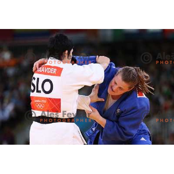 Lucija Polavder of Slovenia fights in second round of judo 78+ kg tournament in Excel, London 2012 Olympic games, Great Britain on August 3, 2012 