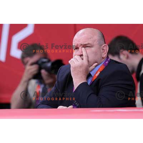 Coach Marjan Fabjan at judo 78+ kg tournament in Excel, London 2012 Olympic games, Great Britain on August 3, 2012 