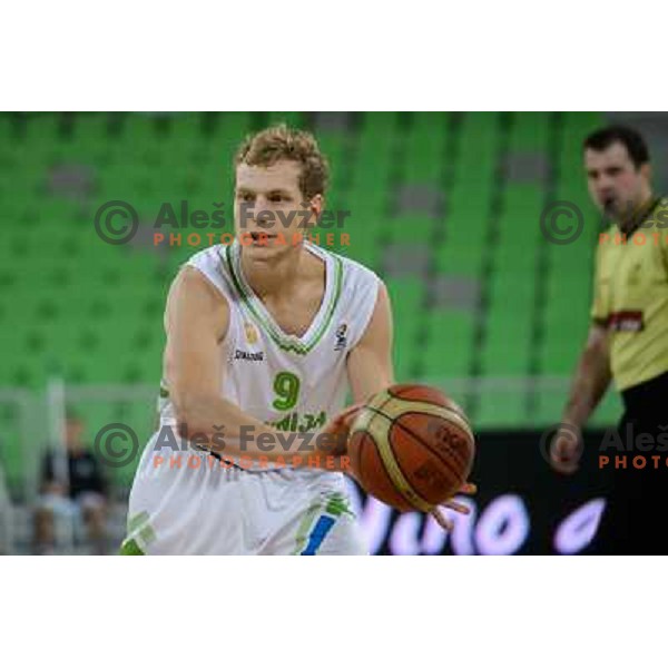 Jaka Blazic in action during basketball game Slovenia - Bosnia and Herzegovina, Adecco Cup, Stozice Arena, Ljubljana, 03.08.2012 