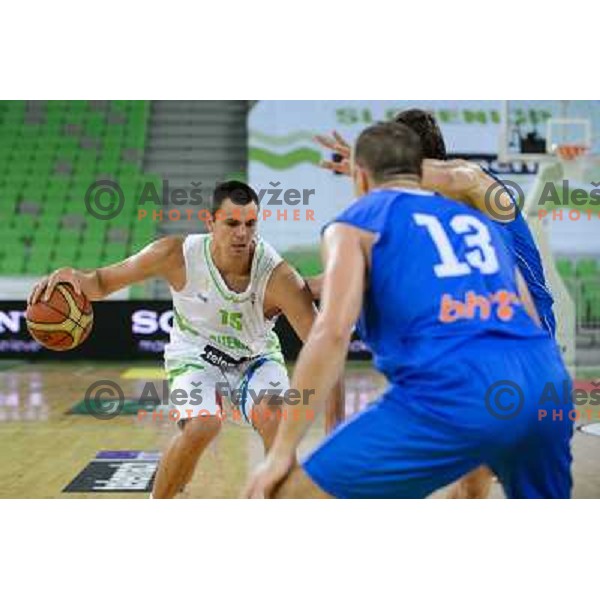 in action during basketball game Slovenia - Bosnia and Herzegovina, Adecco Cup, Stozice Arena, Ljubljana, 03.08.2012 