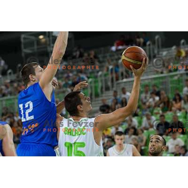 Jure Balazic in action during basketball game Slovenia - Bosnia and Herzegovina, Adecco Cup, Stozice Arena, Ljubljana, 03.08.2012 