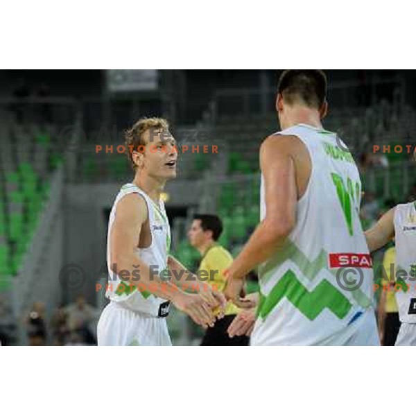 Jaka Blazic in action during basketball game Slovenia - Bosnia and Herzegovina, Adecco Cup, Stozice Arena, Ljubljana, 03.08.2012 