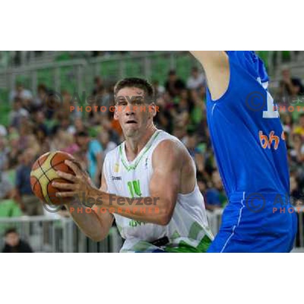 Gasper Vidmar in action during basketball game Slovenia - Bosnia and Herzegovina, Adecco Cup, Stozice Arena, Ljubljana, 03.08.2012 