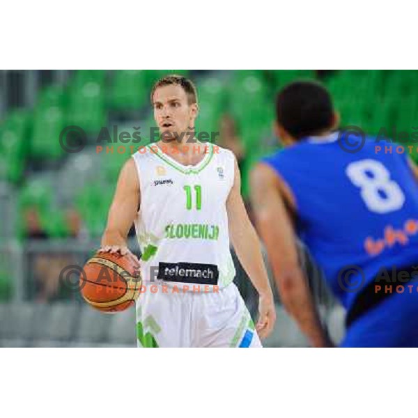 Ziga Zagorc in action during basketball game Slovenia - Bosnia and Herzegovina, Adecco Cup, Stozice Arena, Ljubljana, 03.08.2012 