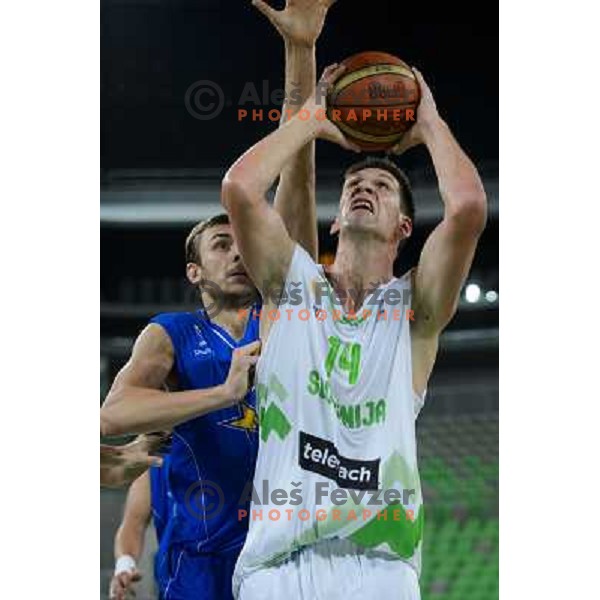 Gasper Vidmar in action during basketball game Slovenia - Bosnia and Herzegovina, Adecco Cup, Stozice Arena, Ljubljana, 03.08.2012 
