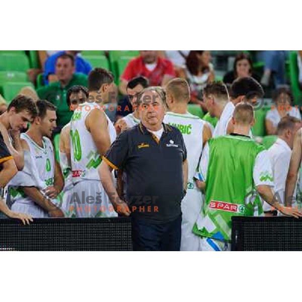 Bozidar Maljkovic in action during basketball game Slovenia - Bosnia and Herzegovina, Adecco Cup, Stozice Arena, Ljubljana, 03.08.2012 