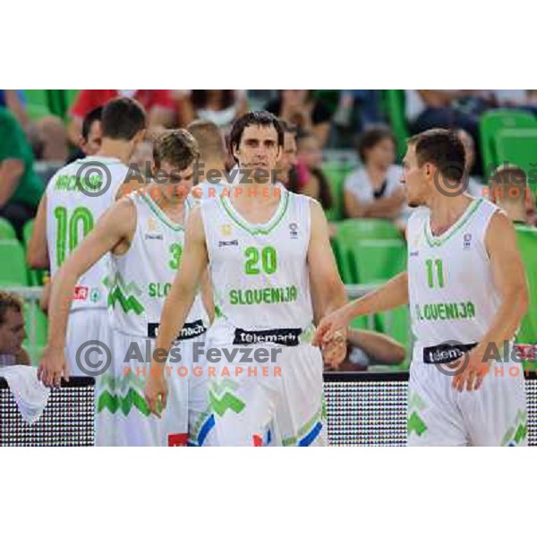 Domen Lorbek in action during basketball game Slovenia - Bosnia and Herzegovina, Adecco Cup, Stozice Arena, Ljubljana, 03.08.2012 