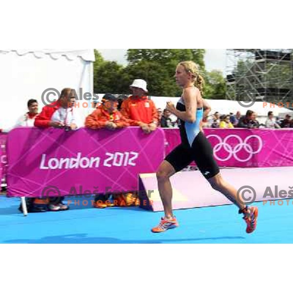 Mateja Simic of Slovenia (nr.39) competes in women\'s triathlon in Hyde Park during London 2012 Summer Olympic Games, Great Britain on August 4, 2012 