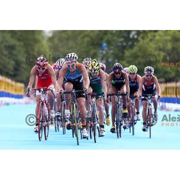 Mateja Simic of Slovenia (nr.39) competes in women\'s triathlon in Hyde Park during London 2012 Summer Olympic Games, Great Britain on August 4, 2012 
