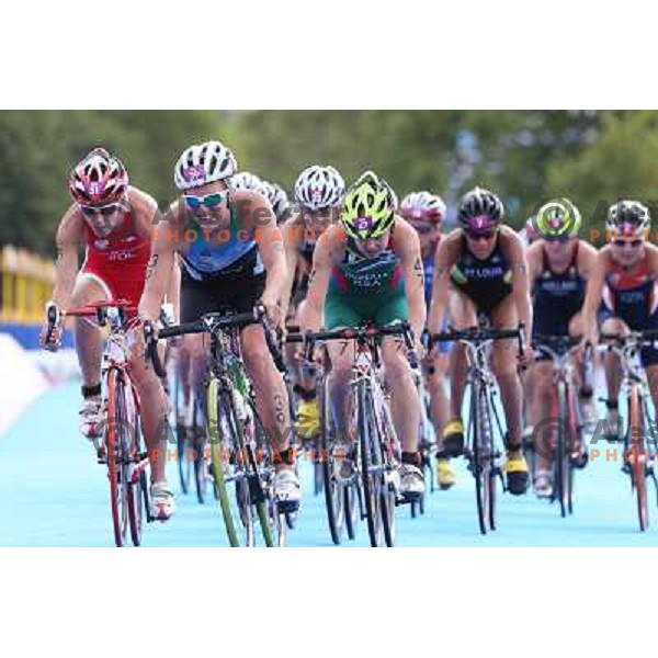 Mateja Simic of Slovenia (nr.39) competes in women\'s triathlon in Hyde Park during London 2012 Summer Olympic Games, Great Britain on August 4, 2012 