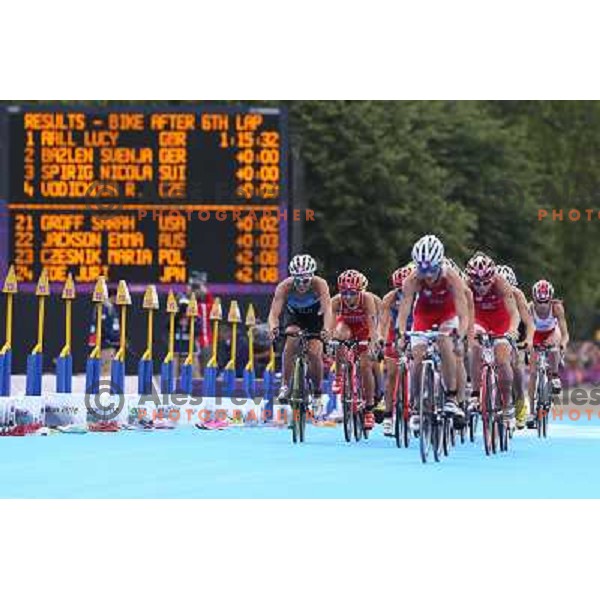 Mateja Simic of Slovenia (nr.39) competes in women\'s triathlon in Hyde Park during London 2012 Summer Olympic Games, Great Britain on August 4, 2012 