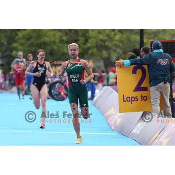Roberts (RSA) competes in women\'s triathlon in Hyde Park during London 2012 Summer Olympic Games, Great Britain on August 4, 2012 