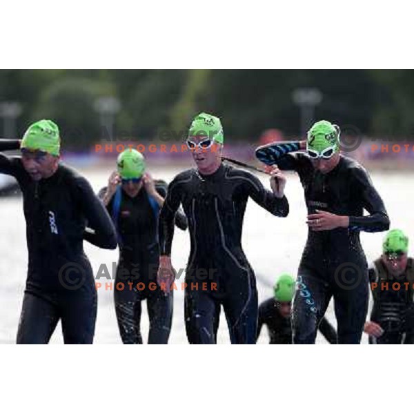 competes in women\'s triathlon in Hyde Park during London 2012 Summer Olympic Games, Great Britain on August 4, 2012 