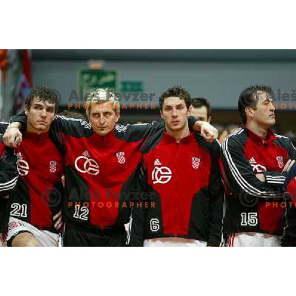 Croatioan players after they lost final game to Spain