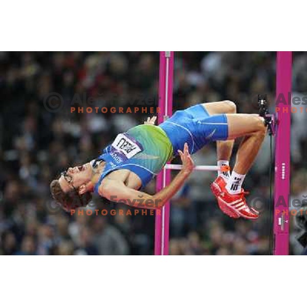 Rozle Prezelj of Slovenia during qualification in high jump at Olympic stadium during London 2012 Olympic games on August 5, 2012 