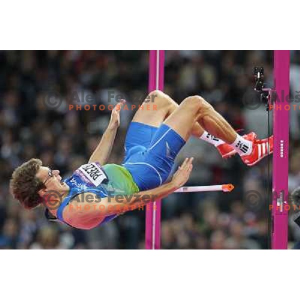 Rozle Prezelj of Slovenia during qualification in high jump at Olympic stadium during London 2012 Olympic games on August 5, 2012 