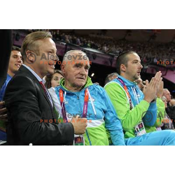 Peter Kukovica, Martin Steiner, Primoz Cetrtic at Olympic stadium during London 2012 Olympic games on August 5, 2012 