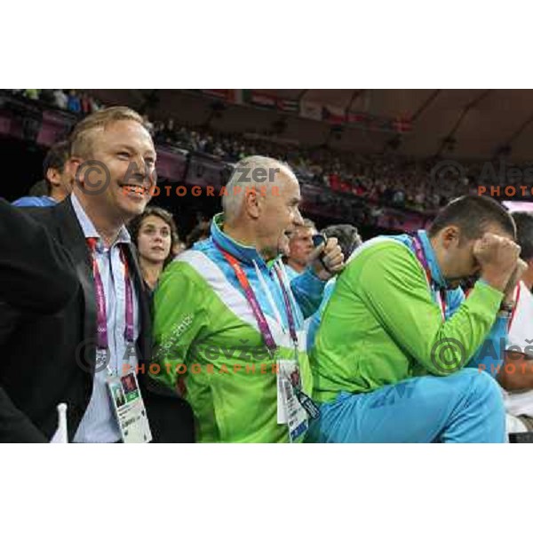 Peter Kukovica, Martin Steiner, Primoz Cetrtic at Olympic stadium during London 2012 Olympic games on August 5, 2012 