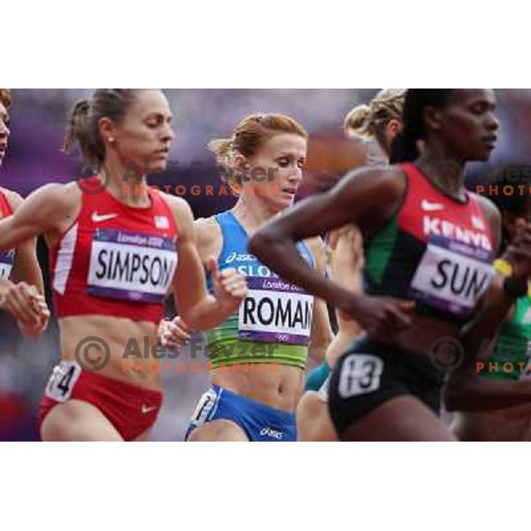 Sonja Roman of Slovenia runs in second qualification heat of women\'s 1500 meters at Olympic stadium during London 2012 Olympic games on August 6, 2012 
