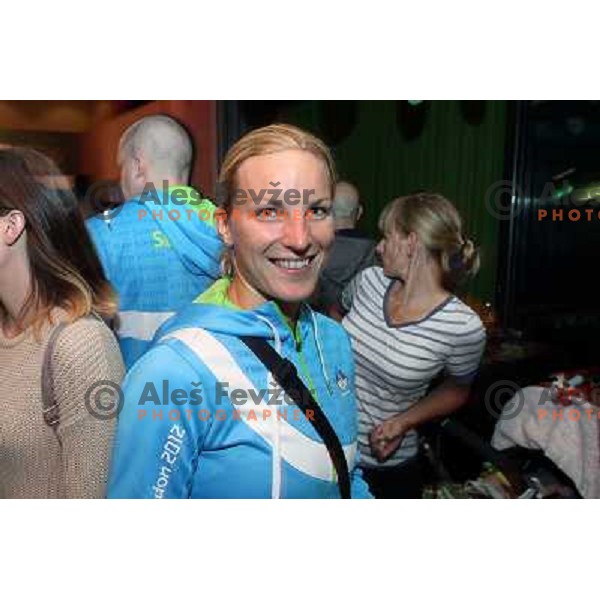 Mateja Simic in Slovenia pub in Camden during London 2012 Summer Olympic games, Great Britain on August,6 2012 