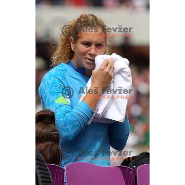 Barbara Spiler of Slovenia competes in qualification of women\'s hammer throw at Olympic stadium during London 2012 Summer Olympic games in August 8, 2012 