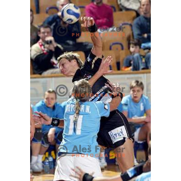 Anja Freser during women\'s EHF Championsleague game Krim Mercator-Dynamo Volgograd in Ljubljana, Slovenia. Krim Mercator won 41-34. Photo by Ales Fevzer