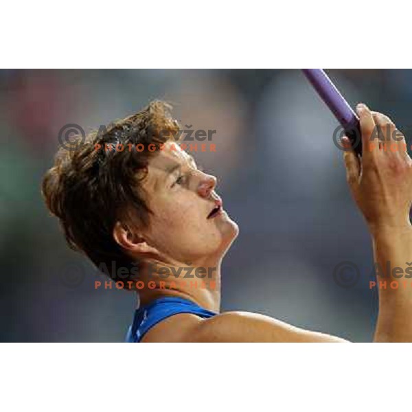 Martina Ratej of Slovenia competes in the final of women\'s javelin throw at Olympic Stadium during London 2012 Summer Olympic Games, Great Britain on August 9, 2012 
