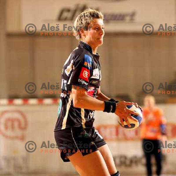 Anja Freser during women\'s EHF Championsleague game Krim Mercator-Dynamo Volgograd in Ljubljana, Slovenia. Krim Mercator won 41-34. Photo by Ales Fevzer