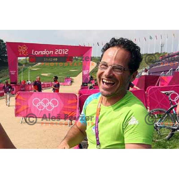 Robert Pintaric in front of hotel Camelia in Southend on Sea, british town and seaside resort in Essex during London 2012 Summer Olympic games on August 9, 2012 